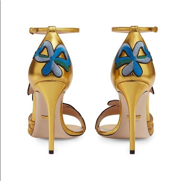 Gucci Ophelia Floral Leather Sandals - Picture 2 of 8